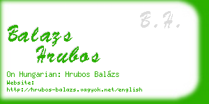 balazs hrubos business card